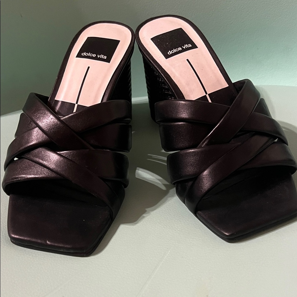 Dolce Vita Black Leather Mules